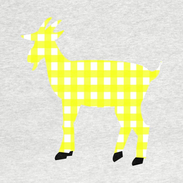 Lispe Goat with Yellow Gingham Check by Lispe